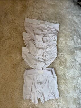 Skims white mens briefs